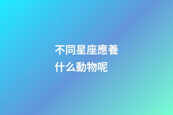 不同星座應養什么動物呢-第1張-星座運勢-玄機派