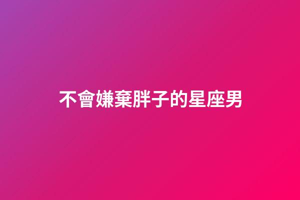不會嫌棄胖子的星座男