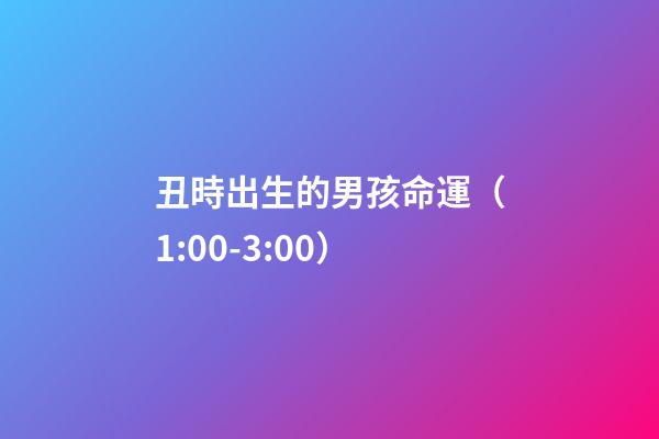 丑時出生的男孩命運（1:00-3:00）