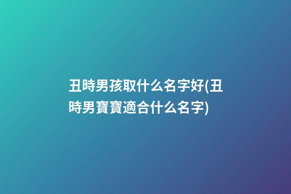 丑時男孩取什么名字好(丑時男寶寶適合什么名字)