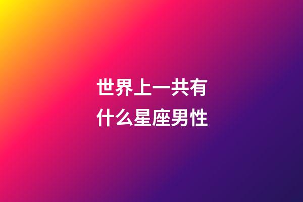 世界上一共有什么星座男性-第1張-星座運勢-玄機派