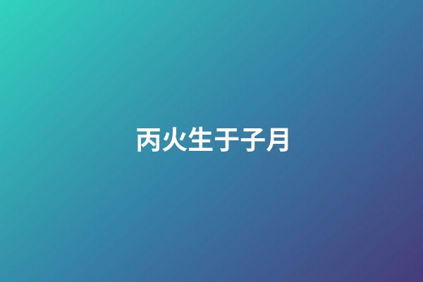 丙火生于子月
