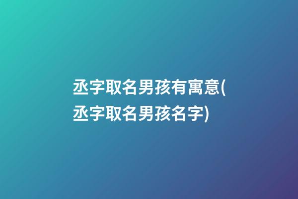 丞字取名男孩有寓意(丞字取名男孩名字)