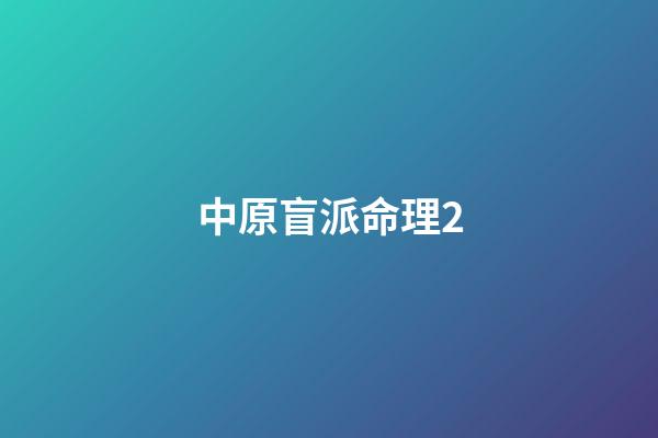 中原盲派命理2