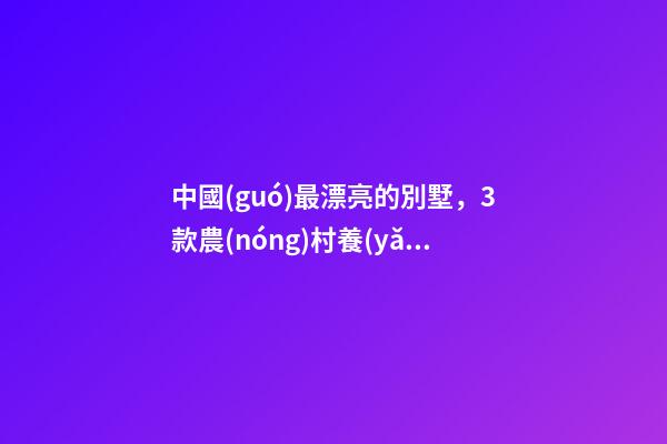 中國(guó)最漂亮的別墅，3款農(nóng)村養(yǎng)老別墅-第1張-觀點(diǎn)-玄機(jī)派