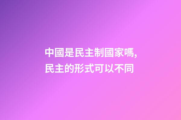 中國是民主制國家嗎,民主的形式可以不同-第1張-觀點-玄機派