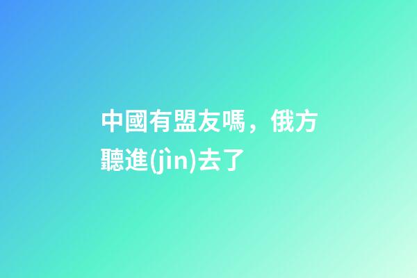 中國有盟友嗎，俄方聽進(jìn)去了-第1張-觀點(diǎn)-玄機(jī)派