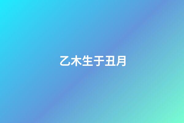 乙木生于丑月