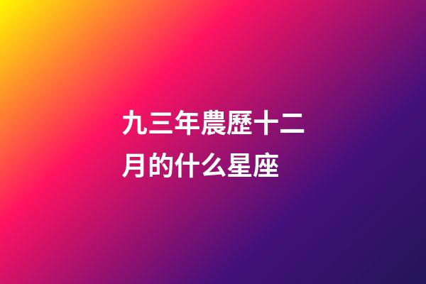 九三年農歷十二月的什么星座-第1張-星座運勢-玄機派