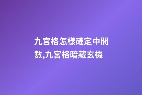 九宮格怎樣確定中間數,九宮格暗藏玄機-第1張-觀點-玄機派