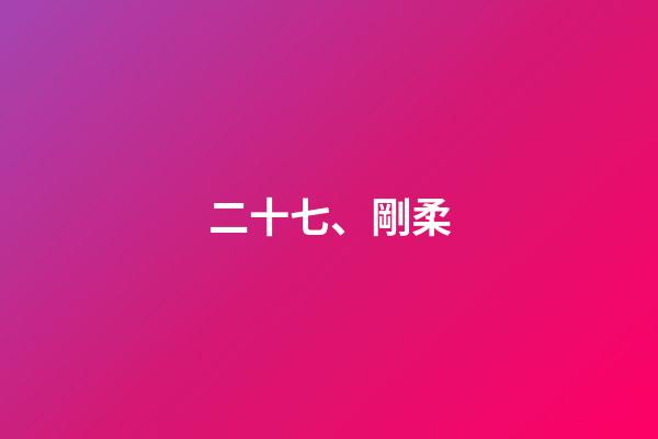 二十七、剛柔