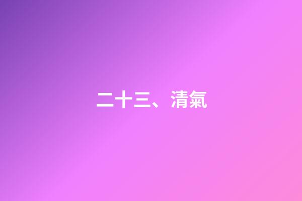 二十三、清氣