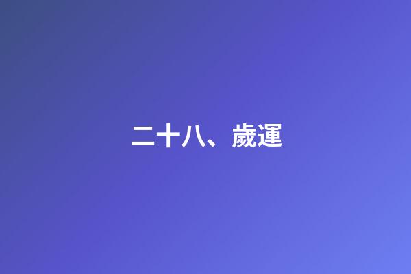 二十八、歲運