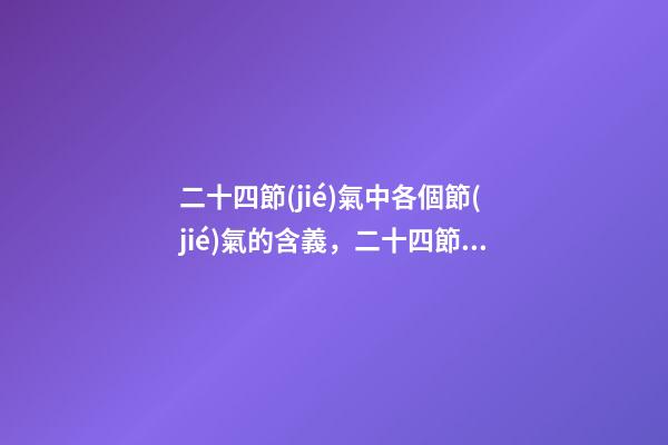 二十四節(jié)氣中各個節(jié)氣的含義，二十四節(jié)氣-第1張-觀點-玄機派