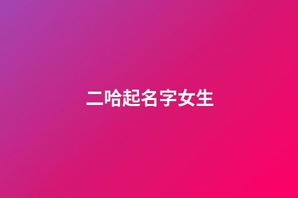 二哈起名字女生(給二哈取名字呆萌些的)-第1張-女孩起名-玄機派