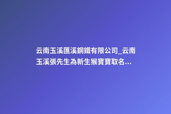 云南玉溪匯溪鋼鐵有限公司_云南玉溪張先生為新生猴寶寶取名吉祥型套餐-第1張-公司起名-玄機派