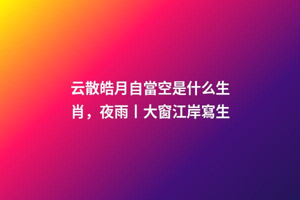 云散皓月自當空是什么生肖，夜雨丨大窗江岸寫生(三章)-第1張-觀點-玄機派