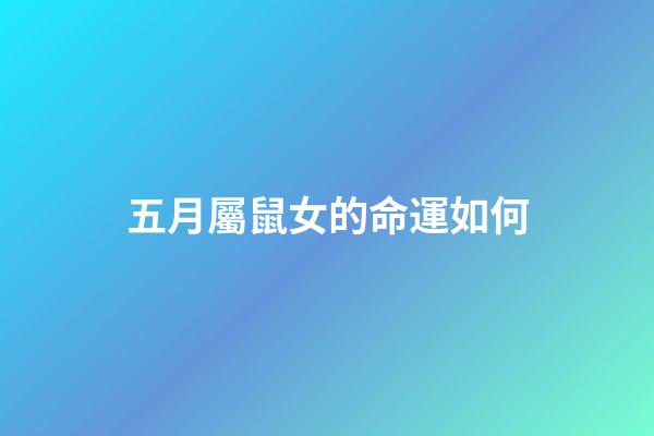 五月屬鼠女的命運如何(屬鼠人：5月25運勢解析)-第1張-觀點-玄機派