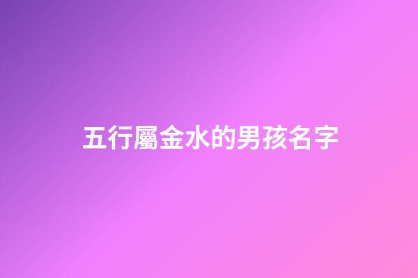 五行屬金水的男孩名字(五行屬金屬水的男孩名字)-第1張-男孩起名-玄機派