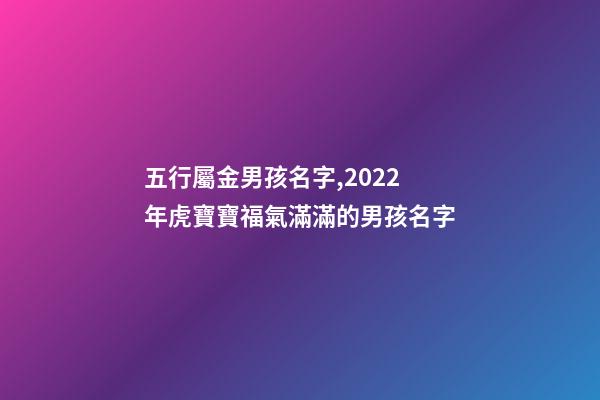 五行屬金男孩名字,2022年虎寶寶福氣滿滿的男孩名字-第1張-觀點(diǎn)-玄機(jī)派