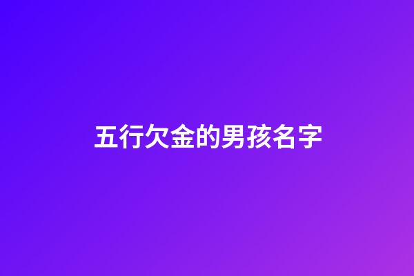 五行欠金的男孩名字(欠金的名字大全)-第1張-男孩起名-玄機派