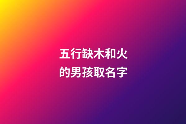 五行缺木和火的男孩取名字(五行缺木和火的男孩取名字大全)-第1張-男孩起名-玄機派