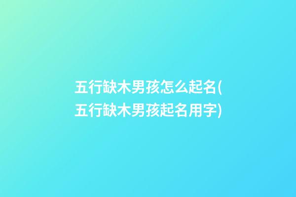 五行缺木男孩怎么起名(五行缺木男孩起名用字)