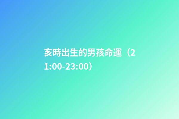 亥時出生的男孩命運（21:00-23:00）