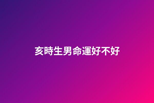 亥時生男命運好不好(命好的孩子多生在這幾個時辰，有了他們等于有了財庫)