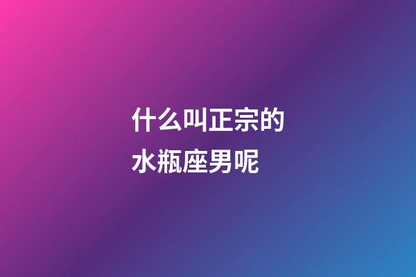 什么叫正宗的水瓶座男呢-第1張-星座運勢-玄機派