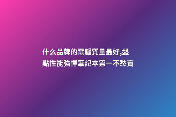 什么品牌的電腦質量最好,盤點性能強悍筆記本第一不愁賣-第1張-觀點-玄機派