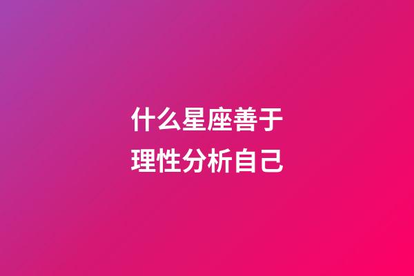 什么星座善于理性分析自己-第1張-星座運(yùn)勢(shì)-玄機(jī)派