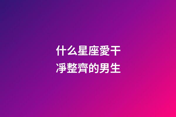 什么星座愛干凈整齊的男生-第1張-星座運勢-玄機派
