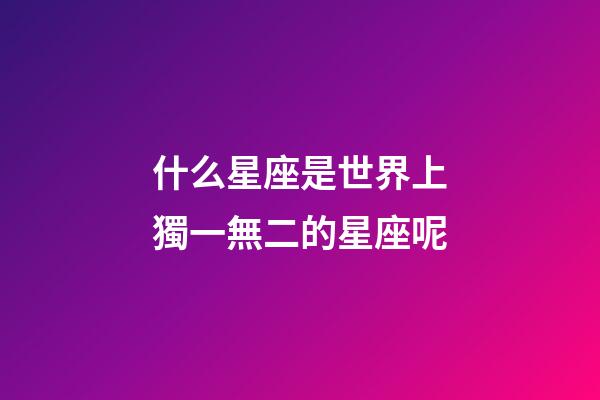 什么星座是世界上獨一無二的星座呢-第1張-星座運勢-玄機派