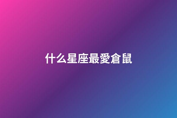 什么星座最愛倉鼠-第1張-星座運勢-玄機派