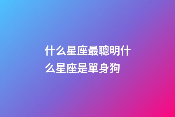 什么星座最聰明什么星座是單身狗-第1張-星座運勢-玄機派