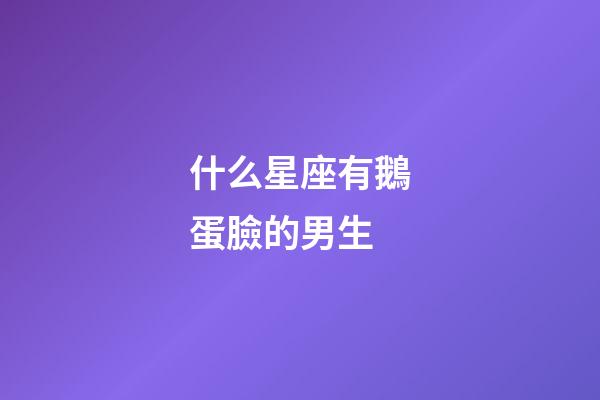 什么星座有鵝蛋臉的男生-第1張-星座運勢-玄機派