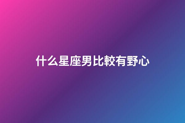 什么星座男比較有野心-第1張-星座運勢-玄機派