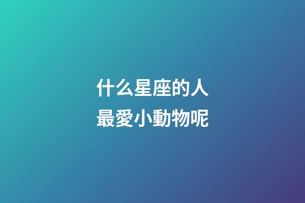 什么星座的人最愛小動物呢-第1張-星座運勢-玄機派
