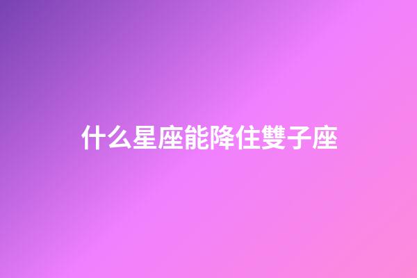 什么星座能降住雙子座-第1張-星座運勢-玄機派