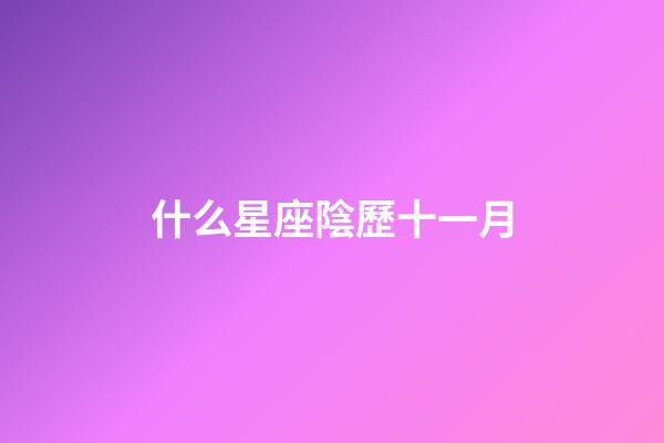 什么星座陰歷十一月-第1張-星座運勢-玄機派