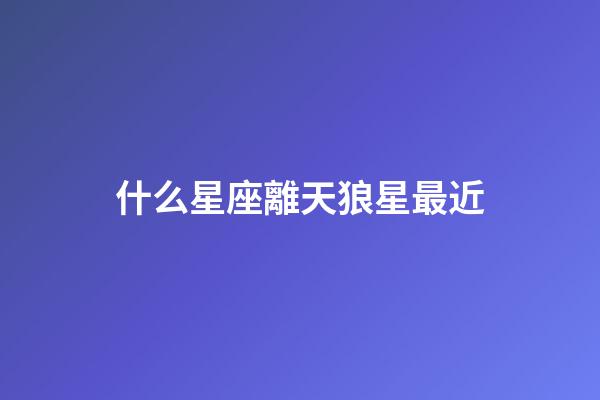 什么星座離天狼星最近-第1張-星座運勢-玄機派