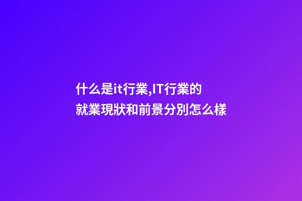 什么是it行業,IT行業的就業現狀和前景分別怎么樣-第1張-觀點-玄機派