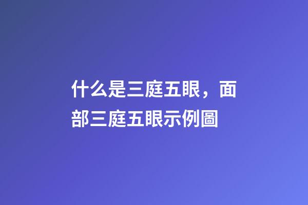 什么是三庭五眼，面部三庭五眼示例圖