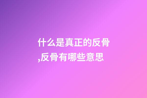 什么是真正的反骨,反骨有哪些意思