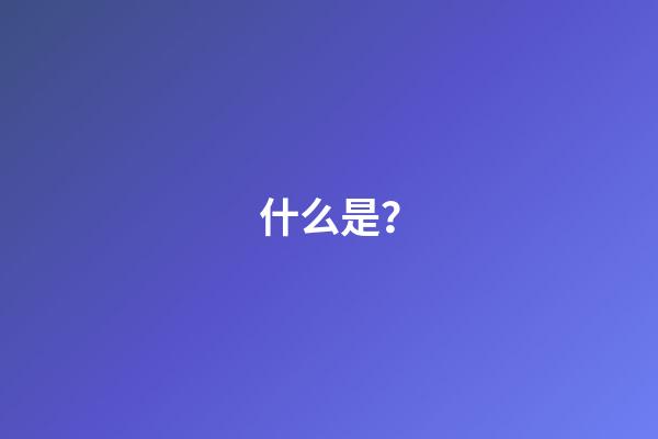 什么是？