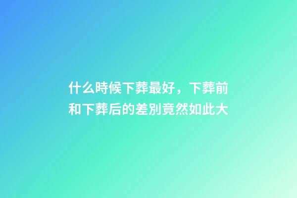 什么時候下葬最好，下葬前和下葬后的差別竟然如此大-第1張-觀點-玄機派