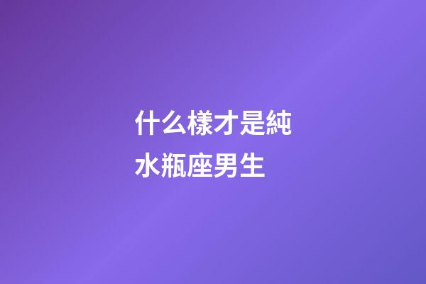 什么樣才是純水瓶座男生-第1張-星座運(yùn)勢(shì)-玄機(jī)派