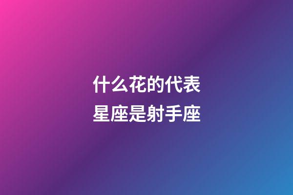 什么花的代表星座是射手座-第1張-星座運勢-玄機派