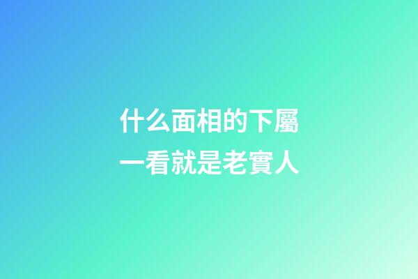 什么面相的下屬一看就是老實人